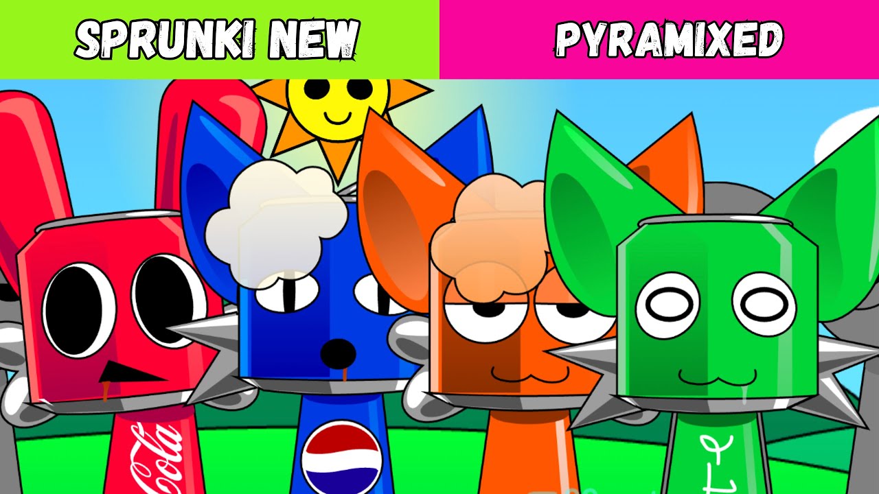 Coca Cola Pepsi Fanta Sprite Animated Pyramixed Sprunki mode - YouTube