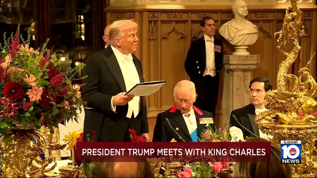 President Trump visits UK, meets with King Charles III