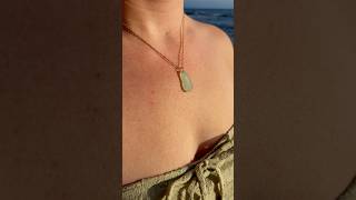 Rare Aqua Sea Glass Necklace  shorts jewelry