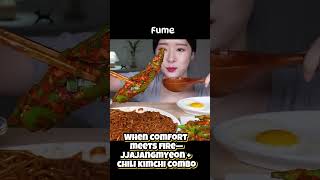 Black Bean Noodles With Green Chili Kimchi