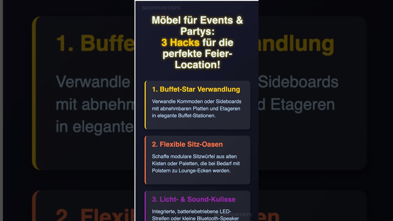 Möbel für Events & Partys: 3 Hacks für die perfekte Feier-Location!

V...