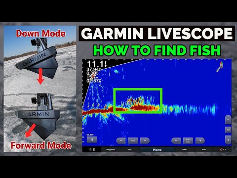 How to use Garmin Panoptix Livescope Ice Fishing - Forward and Down View  (Suspended Crappie) 