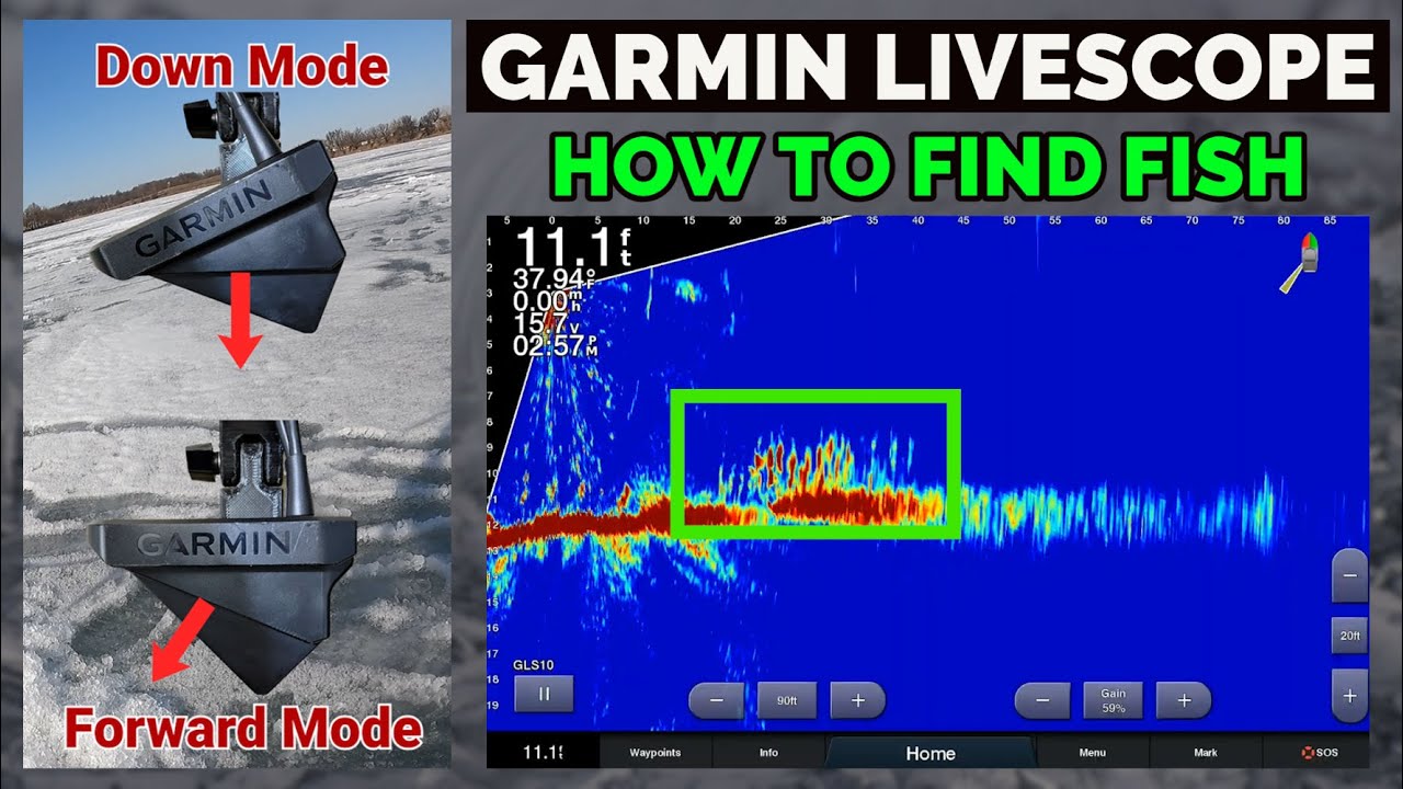 How to use Garmin Panoptix Livescope Ice Fishing - Forward and Down View  (Suspended Crappie) 