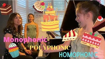 The one where we look at Monophonic, Polyphonic and Homophonic textures