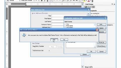 MS Word 2003 Mail Merge Pt 1