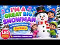 ☃️ I'm a Great Big Snowman Rhyme for Kids | LKG Nursery Rhymes | Preschool Learning Song