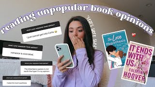 READING YOUR UNPOPULAR BOOK OPINIONS overrated books, booktok hype, bad tropes + more!