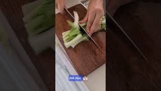 ASMR Slicing Pek Chye shorts youtubeshorts vegetables greenleaf amazing satisfying fresh fyp