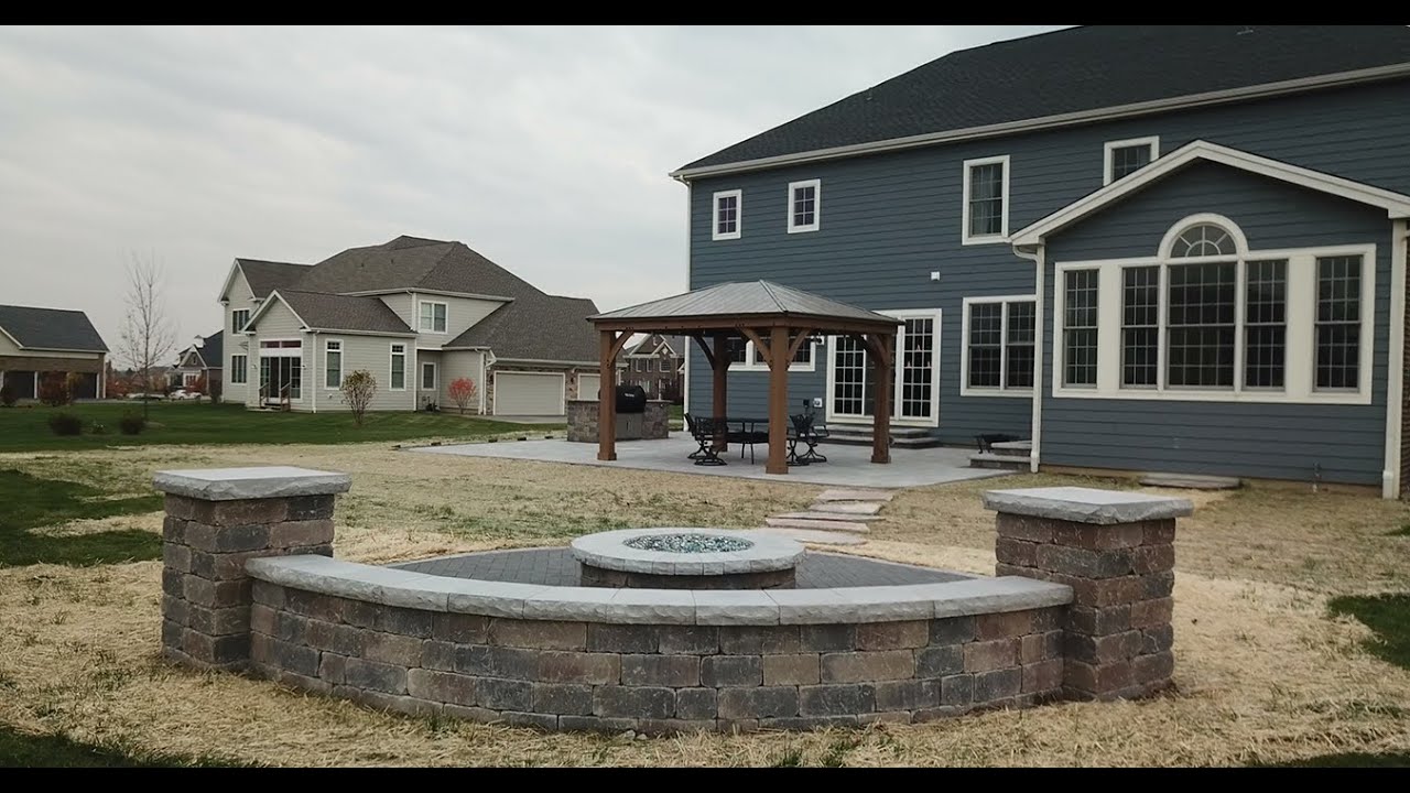 Building a Unilock Patio w/ Outdoor Kitchen & Pavilion