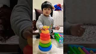 Stacking Rings in 20 seconds #quick #shorts #fun #colors #stacking #kid #playing #fast