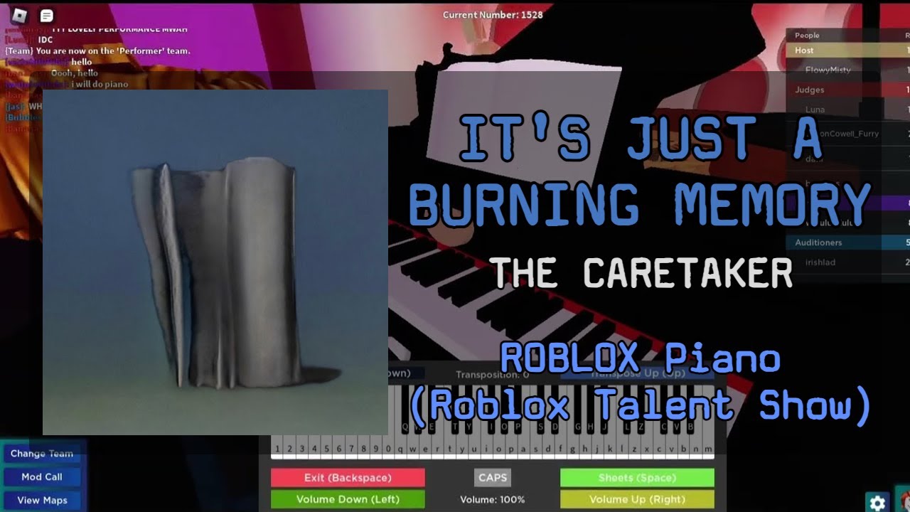 The Caretaker - It's just a burning memory | Roblox Got Talent (Piano Cover)