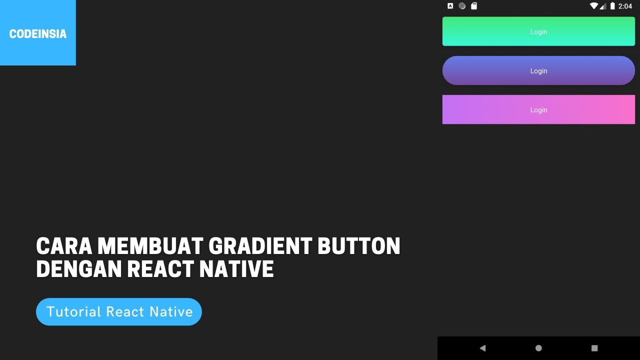 Cara Membuat Gradient Button dengan React Native - YouTube