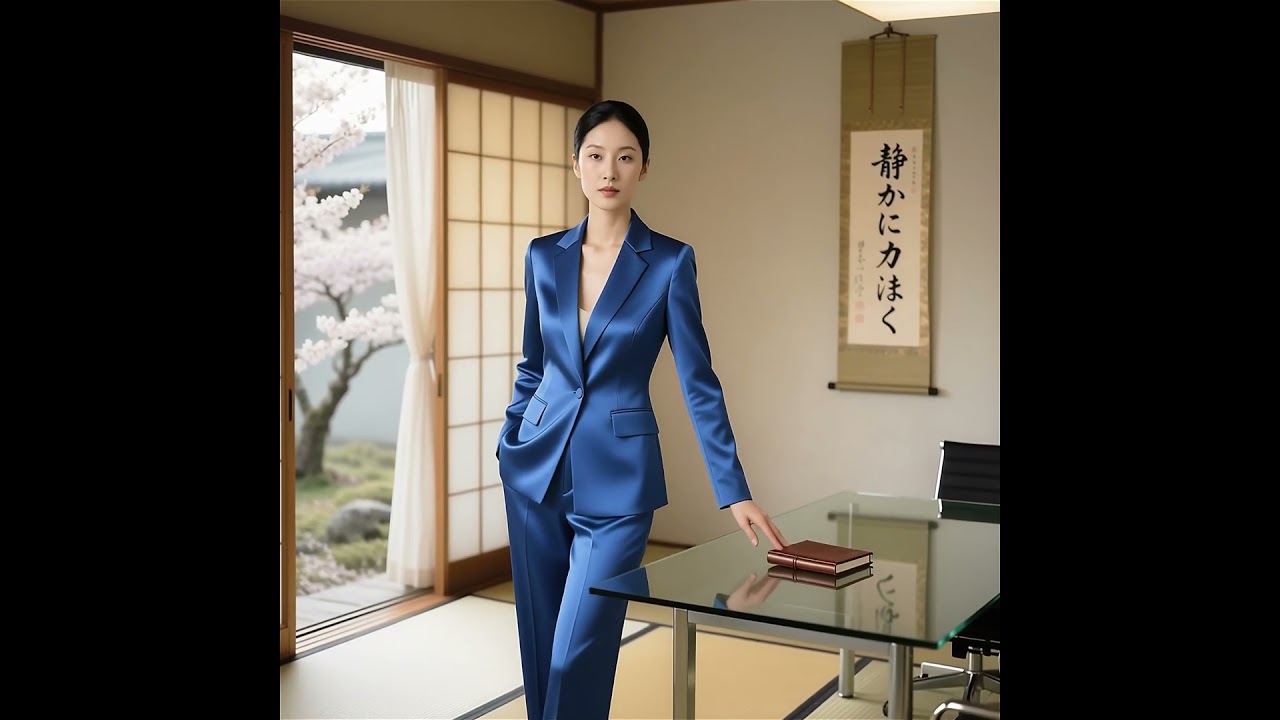 Japanese Office Woman Blue