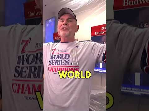 Bruce Bochy is HIM 😤 #Bochy #Texas #Rangers #WorldSeries #Champions #Champs #Celebration #MLB