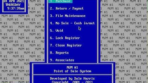 1. Intro to the "POS" (Point of Sale) Program for MJM