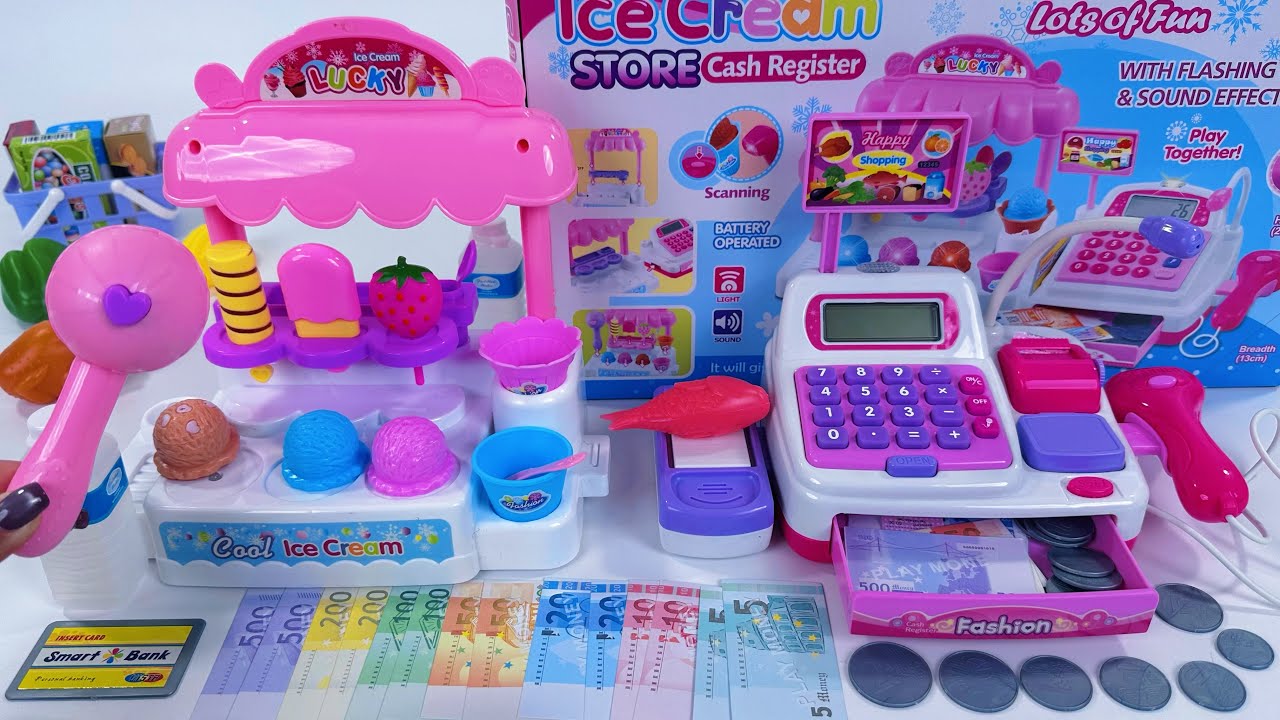 [🐰toy asmr🐰] Ice Cream Cash Register Playset ASMR Satisfying with Unboxing No Talking | Review Toys