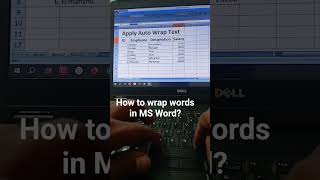 #Msexcel #word #Wrap #shorts How to wrap words in MS Word?