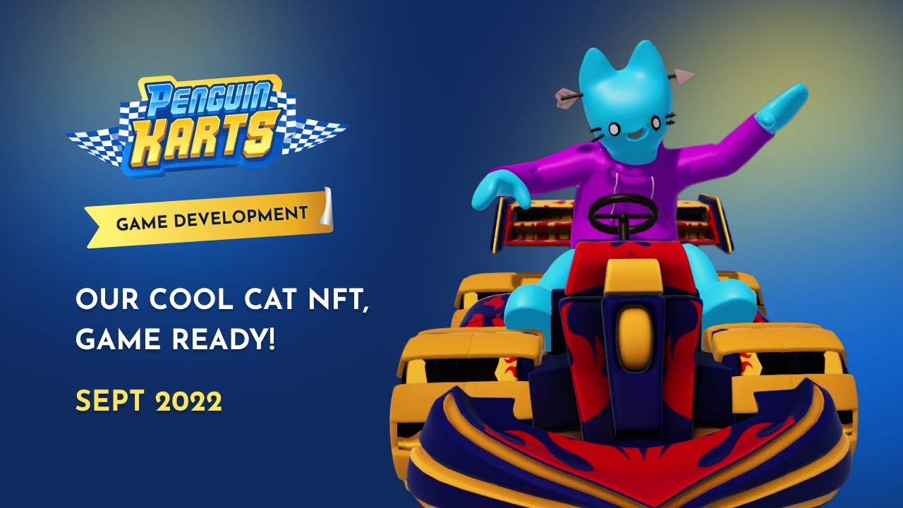 Our Cool Cat NFT, Game Ready in Penguin Karts!