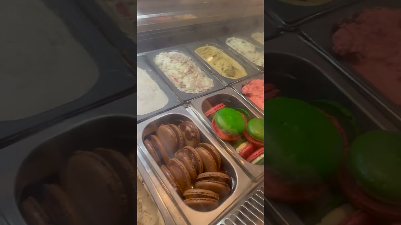 Trying Chocolate Macron at L'Artisan des Glaces in Epcot at Walt Disney World