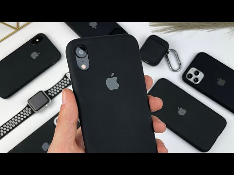 Силіконовий чохол для iPhone XR з мікрофіброю, закритим низом. Чорний (18), видео 1