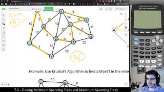 [Math 3003] Using Kruskal's Algorithm to Find a Maximum Spanning Tree