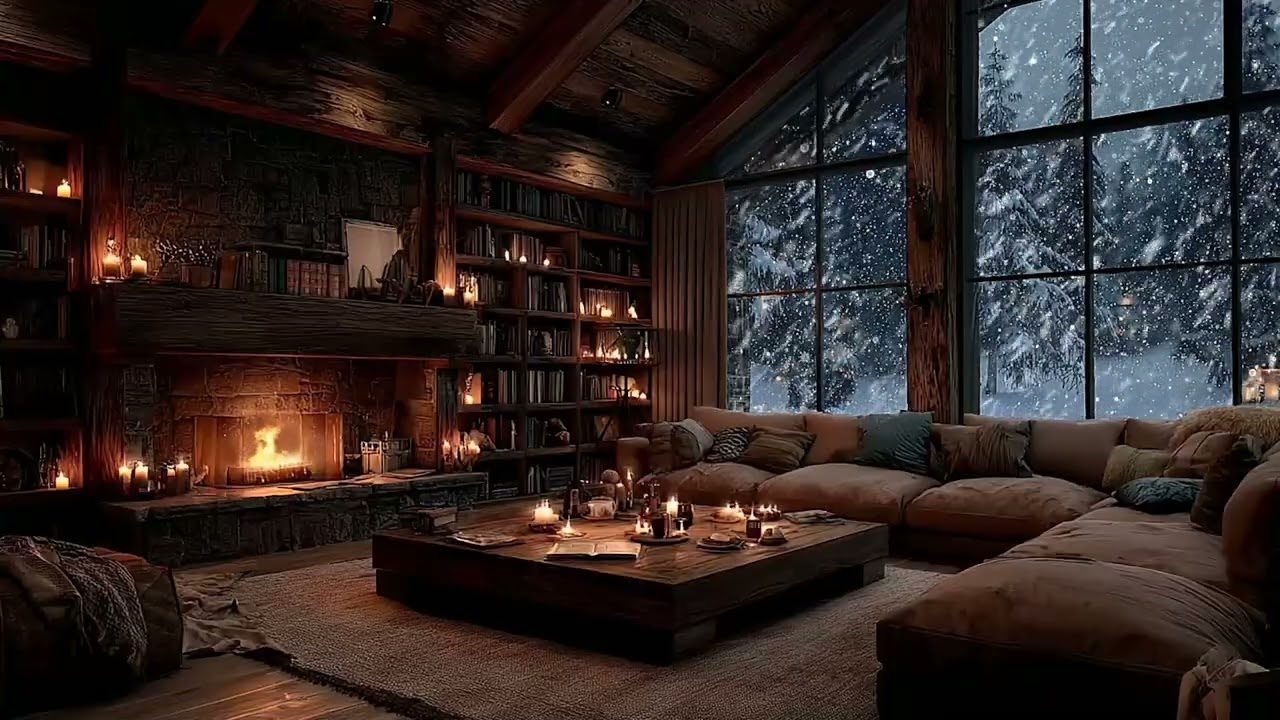 Tranquil Escape ✨ Gentle Piano 🎹 Cozy Crackling Fireplace 🔥 for Deep Sleep
