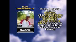 Pius Pierre ~ Short Obituary Emmanuel Jn Pierre Short Obituary