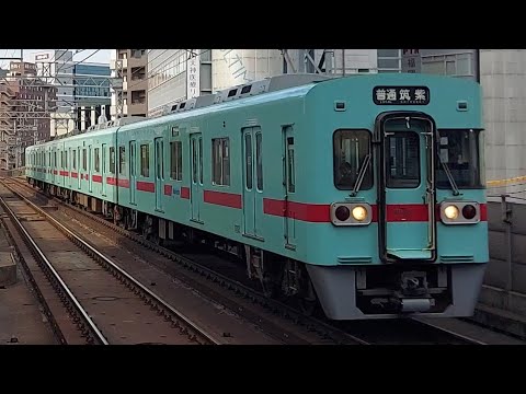 西鉄天神大牟田線6000形6002F普通筑紫行き薬院駅到着(2023/3/30)
