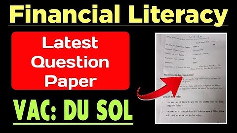 Financial Literacy Question Paper VAC DU SOL Ncweb | SOL Financial Literacy Exam Pattern Discussion