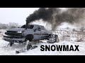 EXTREME SNOWBUSTING with SKIS and 36 WIDES on my Duramax