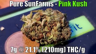 Pure Sunfarms - Pink Kush Unboxing Review - 21.1% (210mg) THC/g (+Extreme Closeups)