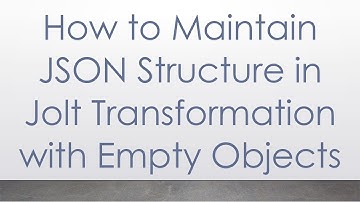 How to Maintain JSON Structure in Jolt Transformation with Empty Objects