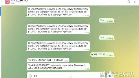 Crypto Alert Bot on Telegram #bot #crypto #python #heroku #RSI