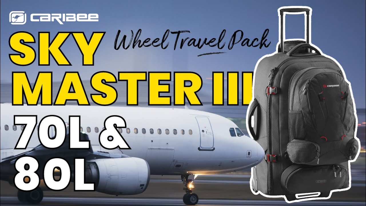 Trolley Da Viaggio Caribee Sky Master III 80L - Zaino Con Ruote, Nero, Rimovibile, 4,85 Kg, Per Viaggi E Bagaglio A Mano - 4
