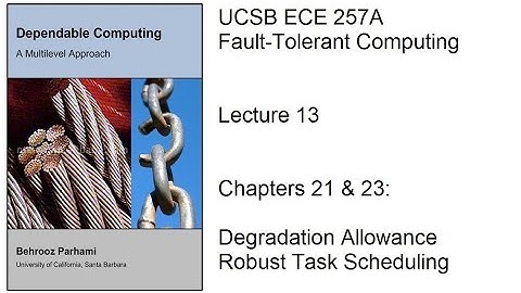 Lecture 13, UCSB ECE 257A, Fault-Tolerant Computing, Chapters 21 & 23: Degradation Allowance