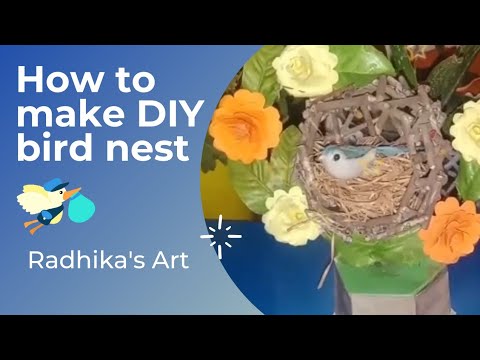 wall hanging of bird | DIY bird nest making idea | DIY bird house ...