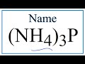 Ammonium Ion and Phosphide Concepts