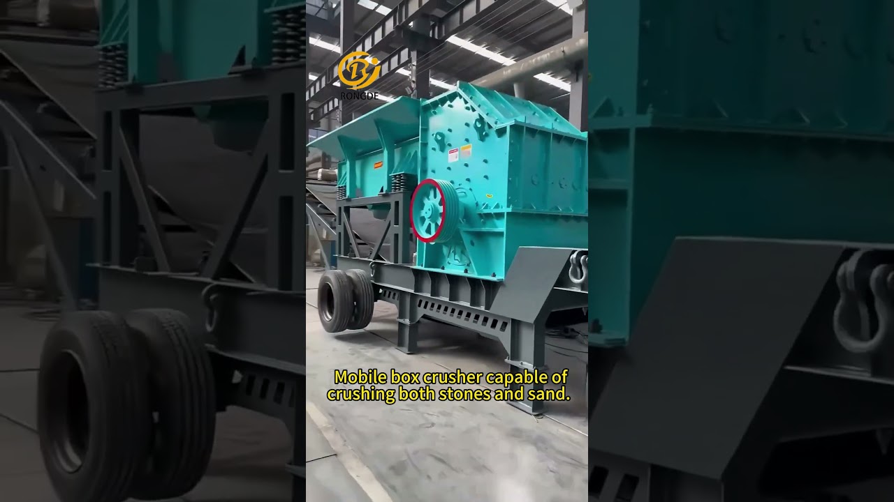 Mobile box crusher can crush stones and sand.