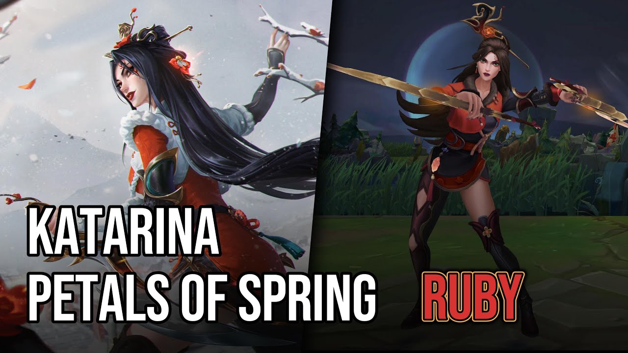 Petals of Spring Katarina Skin - Ruby | League of Legends | Chromas Skin