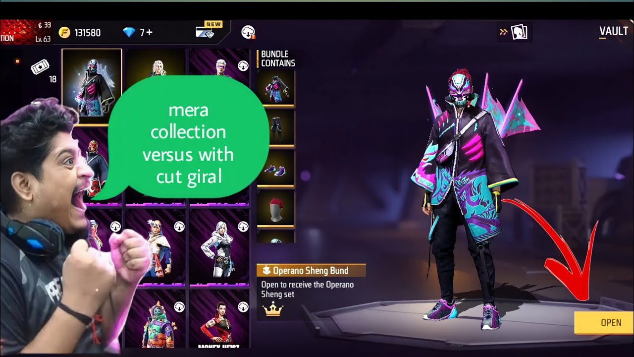 collection versus with cut giral || mera collection versus with cut giral || free fire video max