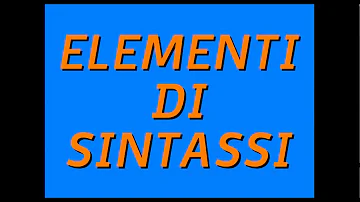 Che si intende per sintassi?