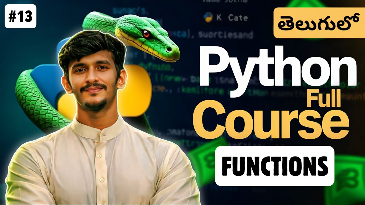 Python Full Course in Telugu | Functions in Python | Python Functions Explained | Video 13
