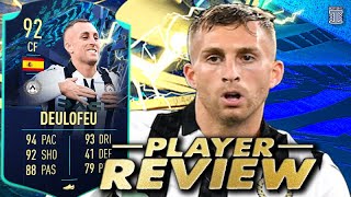 92 TEAM OF THE SEASON MOMENTS DEULOFEU PLAYER REVIEW! TOTS MOMENTS SBC PLAYER FIFA 22 Ultimate Team