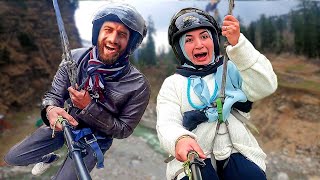 أكثر شئ مجازف جربناه  في حياتنا |نهر وسط الثلج|  الجزء الرابع  | Himalaya Zipline