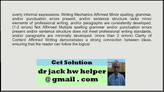 Criteria Ratings ScholarlyWriting AffirmedWriting is forma