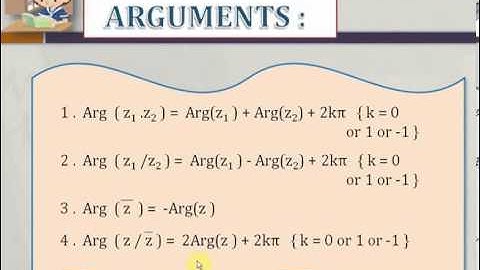 Properties of Arguments - Complex numbers