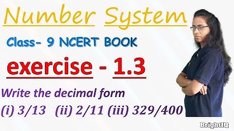 class 9 Math |Exercise 1.3 Question 1 part -2| number system| #brightiqclass8and9