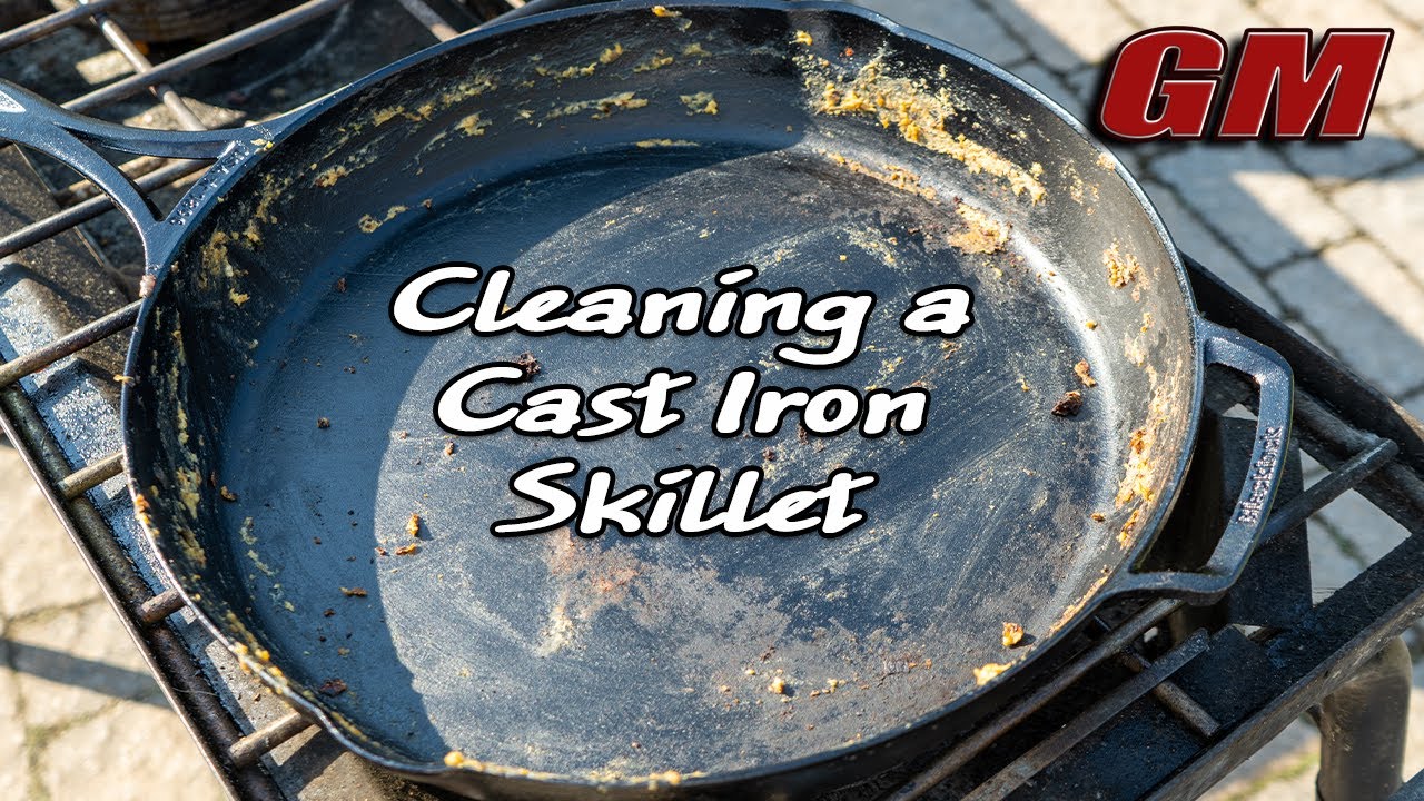 Cleaning a Cast Iron Skillet - In Real Time - YouTube