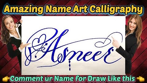 Asneer Name Signature Calligraphy Status | How to Draw, Cursive Calligraphy with Cut Marker
