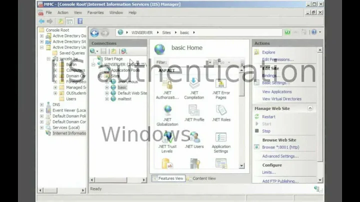 IIS windows authentication configuration example